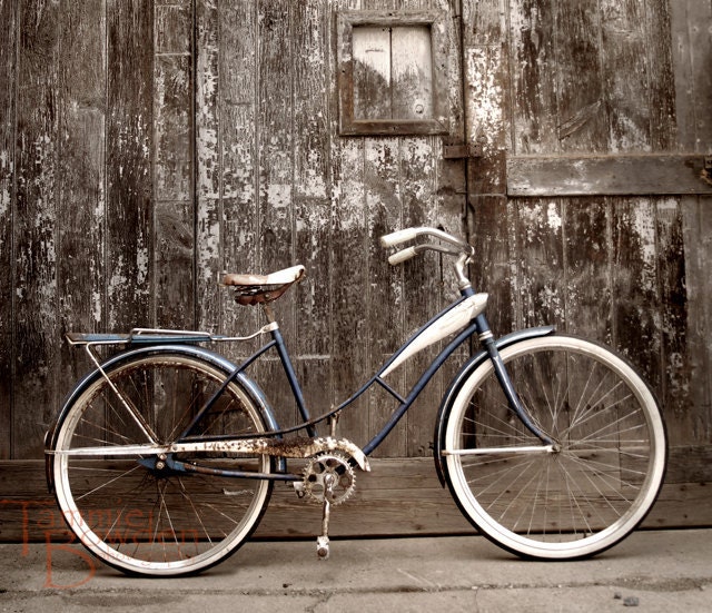 Bicycle - Original Photograph 8x10 - Rustic Distressed Decor Shabby Chic Cottage Home Bike