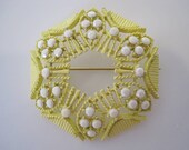 Vintage 60s - 70s Yellow Brooch