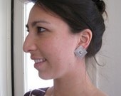 SALE:  Vintage Sterling Geometric Square Earrings