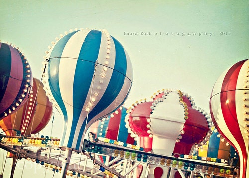 Carnival Photograph- Fair Rides - Colorful - Baby Nursery - Home Decor - Fine Art Photography - 11x14 - "Sounds of Summer"