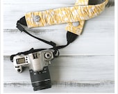 ruched camera strap cover - soft yellow