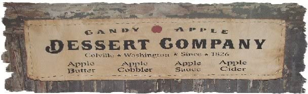CANDY APPLE Country Primitive Harvest Fall Autumn Wall Hanging Sign - oldetimegatherings