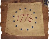 1776 Stars Primitive Americana Patriotic Candle Mat Rug OTG Original Design