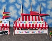 O Scale Carnival Game/Concession Tent Set- Shooting Gallery, Beer