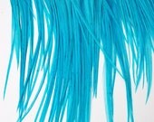 feather hair extensions : long blue feathers (6-9 inches) - RARE - hair extensions