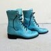 Vintage combat teal blue Dr. Marten style boots