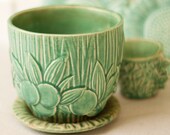 Vintage McCoy Pottery Planter in Gloss Turquoise by Beezus Complex