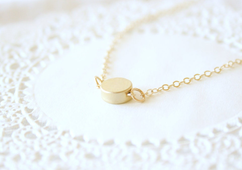Tiny Golden Dot -14K gold filled chain simple and modern everyday jewelry