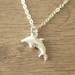 Flipper - A Tiny Sterling Silver Dolphin Necklace - everyday dainty charm jewelry