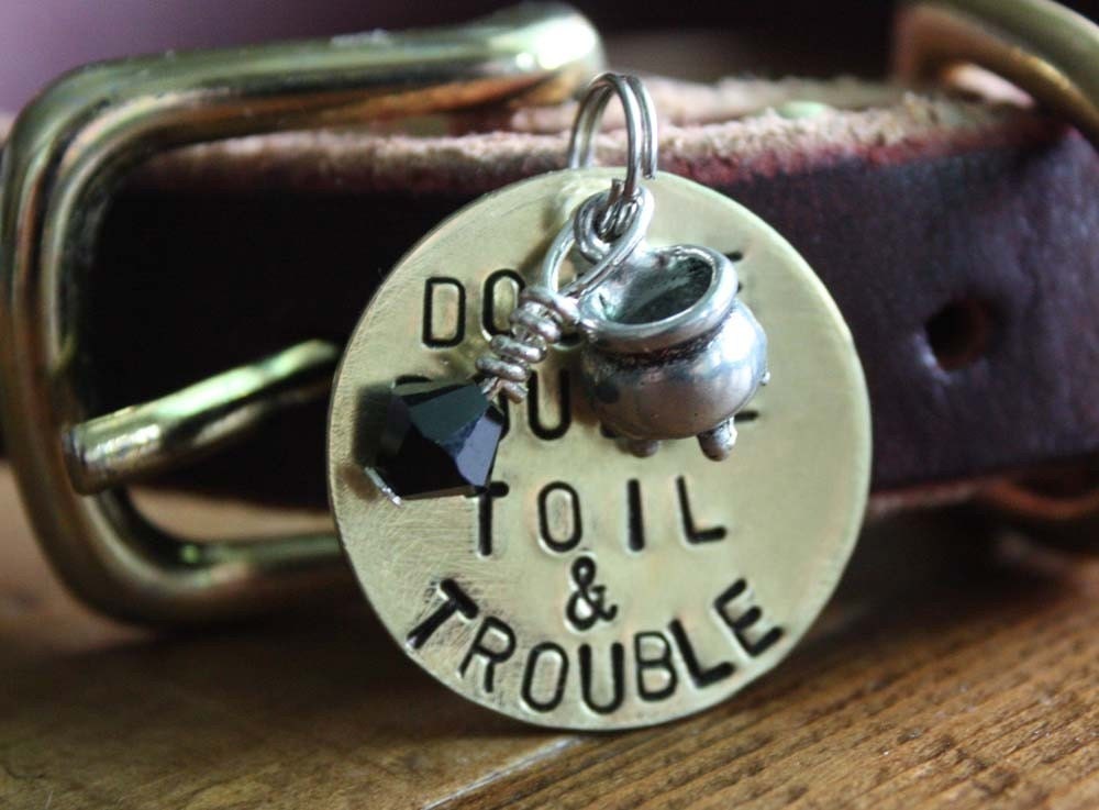 Double Double Toil and Trouble Halloween Flare Tag