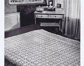 Prairie Flower Vintage Crochet Bedspread Pattern PDF, c. 1941