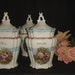 Set of 2 Vintage French Style Kitchen Storage Jars French Canisters, Cafe and Sucre, Shabby Chic