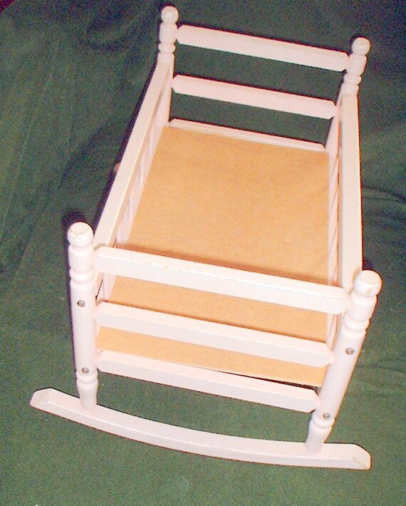 1940s Wooden Doll Rocking Cradle by TrunkTreasures1937 on Etsy