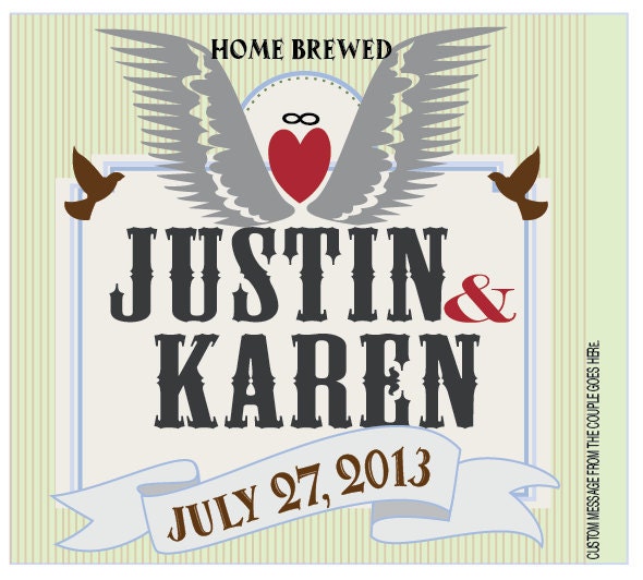 Birds of a Feather - Home Brew Custom Label - Wedding/Engagement/Anniversary Favor, Decor