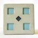 Concrete Coasters with dark blue and light blue tile inlay