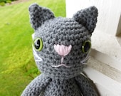 Ashes the Cat Crocheted Toy - CurlyTopCorner