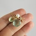 Beach Wedding Bridesmaids Gift, Monogram Necklace, Sea Green Chalcedony, Gold  Starfish, Personalized Initial Gift, Pearl, Mothers Day Gift