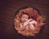SALE - Soft, Cozy, Cuddly Faux Fur Nest - Perfect Newborn Photography Prop - Plush Long Pile - Tan Faux Fur Photography Prop
