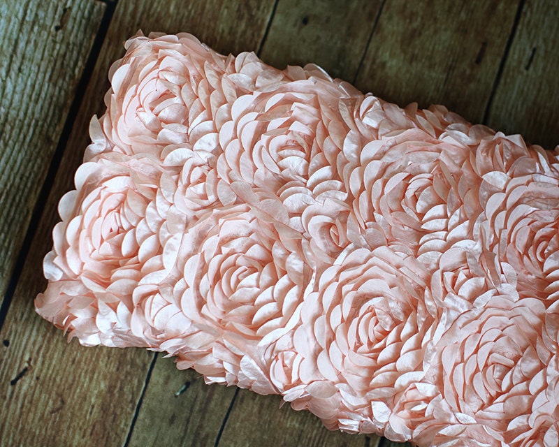 SALE - Leighton Heritage Newborn Posing Photography Prop Perfect Bean Bag Basket Stuffer Rose Fabric Backdrop Fluttery Layering (Soft Peach)