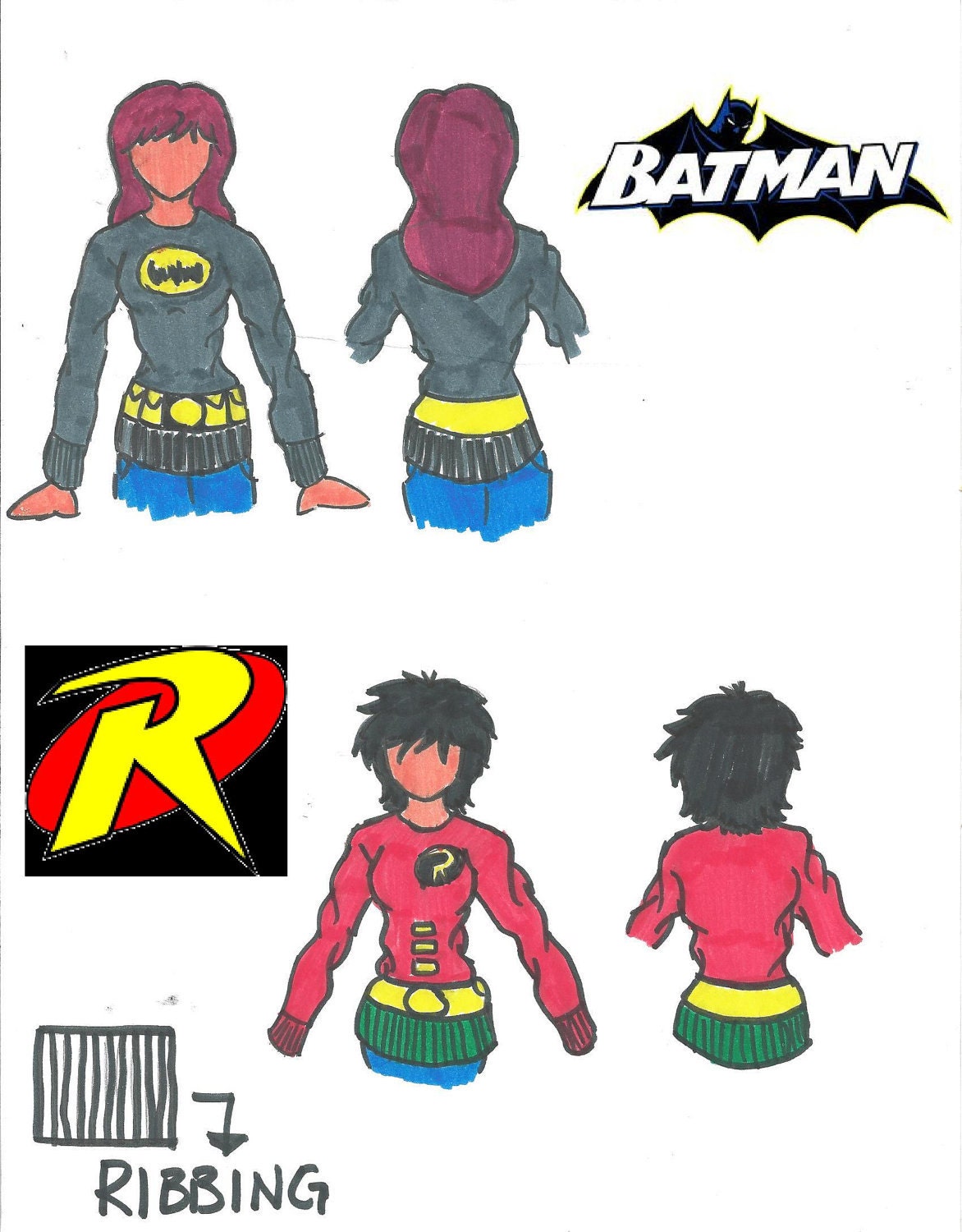 Handmade/Custom Superhero Inspired - Sweater (Spider-Man, Batman, Robin, Superman, Freakazoid, Captain America)
