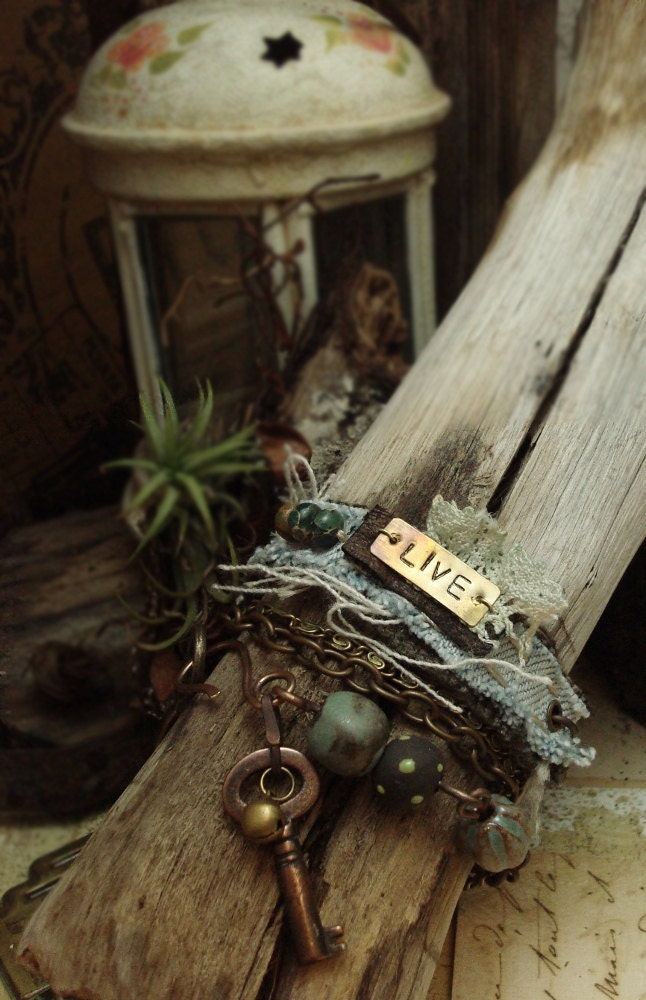 Live - Mixed Media Bracelet