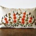 RESERVED for Littlechrissy   ////////   Linen & Crewel Stitched Lumbar Pillow