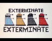 Dalek Rainbow - Doctor Who Inspired Cross Stitch Pattern