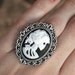 Miss Eleanor Black and White Skeleton Cameo Ring