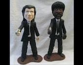 Pulp Fiction polymer clay sculptures Jules and Vince Vega OOAK John Travolta Samuel L. Jackson Quentin Tarantino