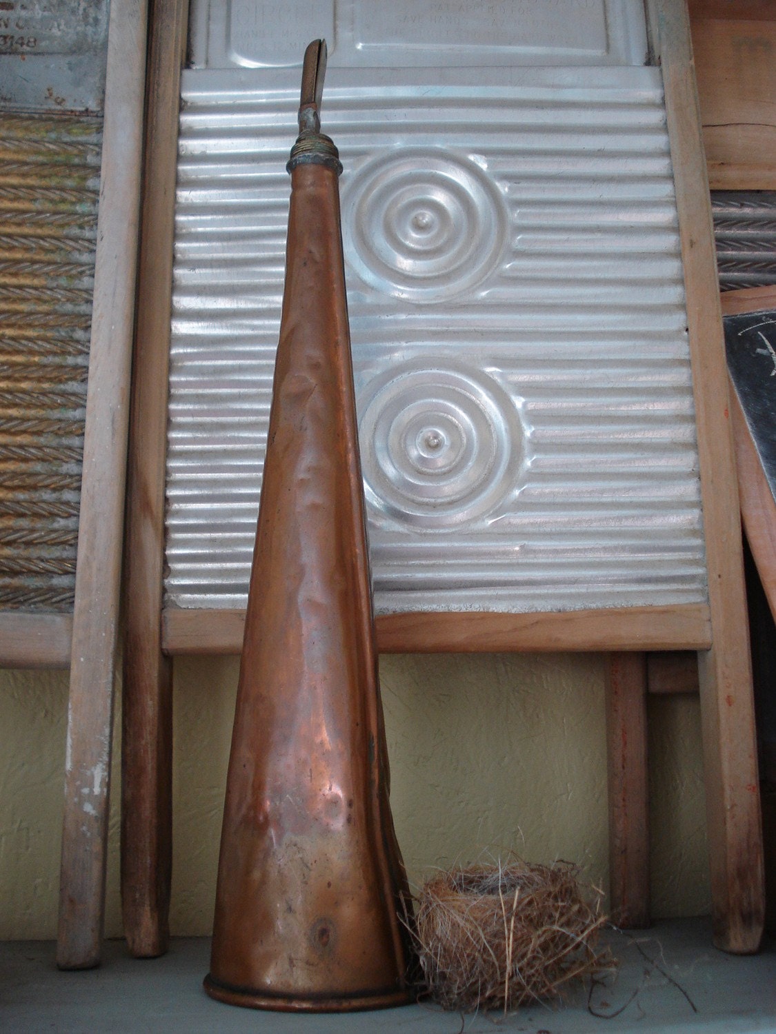 Unusual Antique Copper Horn
