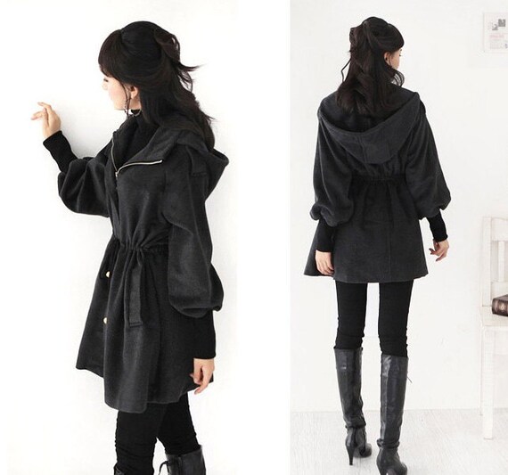 Leisure Style Zipper  Wool Hoodie/ Winter Coat/ 9 Colors / Any Size