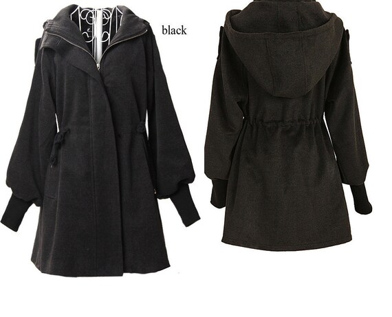 Leisure Style Zipper  Wool Hoodie/ Winter Coat/ 9 Colors / Any Size