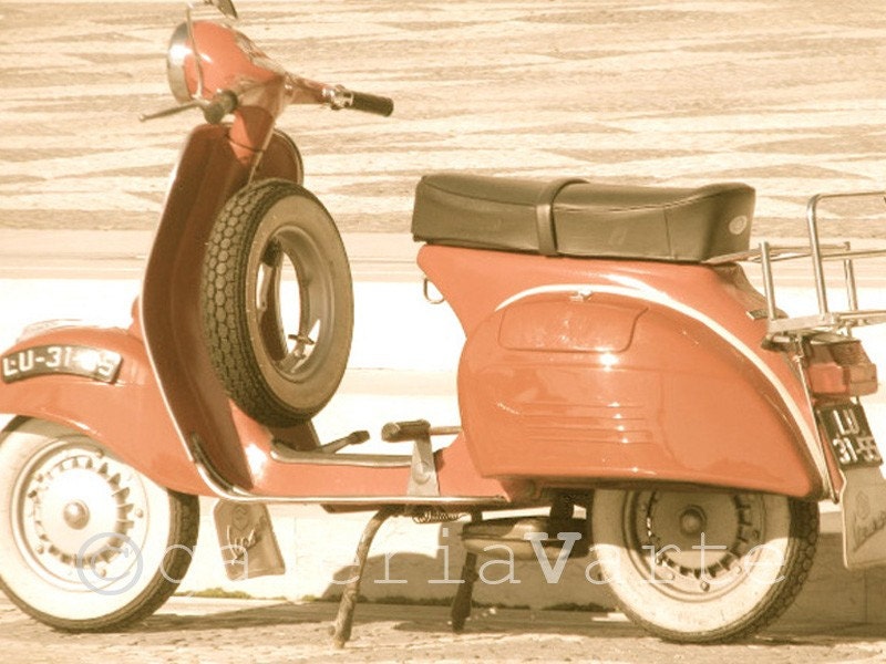 Red Vespa fine art photography - europeanstreetteam