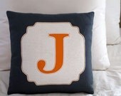 CUSTOM cut letter 16" x 16" initial felt pillow for child
