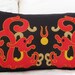 Chinese dragon pillow with applique and embroidery, wool/rayon felt blend
