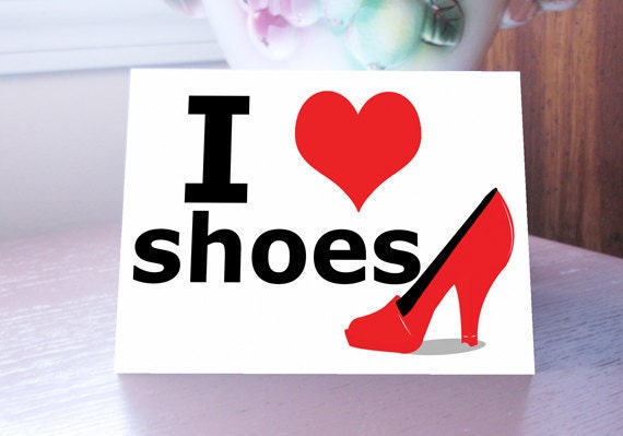 Greeting Cards, I Love Shoes, Set of 10