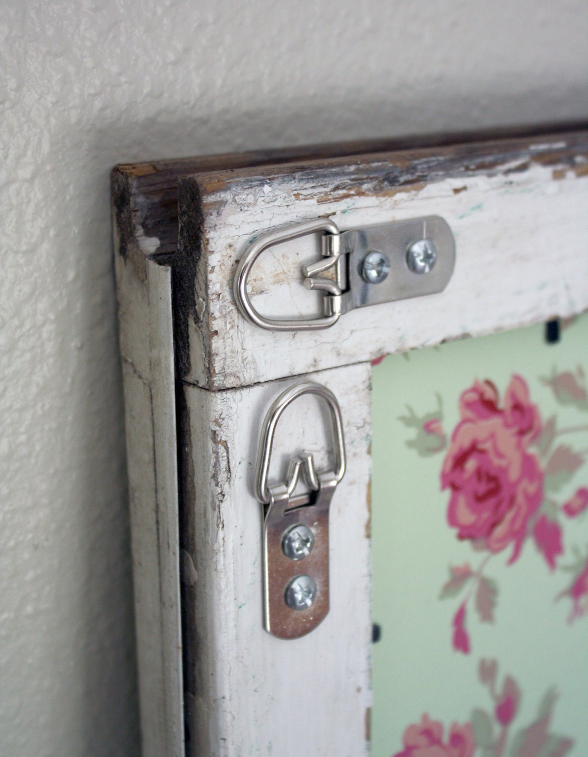 Reserved - Vintage repurposed window magnetic chalkboard and burlap covered cork board