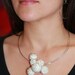 SILVER PUFFS felted cat hair necklace