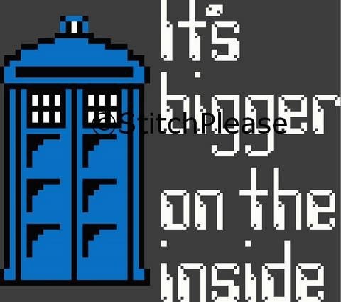 Doctor Who It's Bigger On The Inside Cross Stitch Pattern