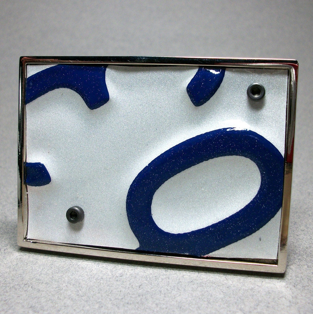 Belt Buckle Mens Womens Upcycled License Plate NY