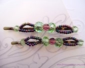 Beaded bobby pins - Bow charm TREASURY ITEM
