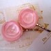 Fabric bobby pins - Blush pink satin flowers TREASURY ITEM