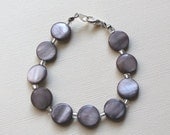 Smokey glass bead bracelet