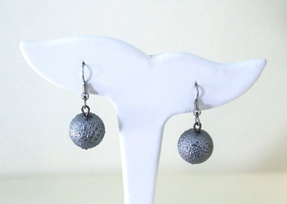 Pewter drop bead earrings