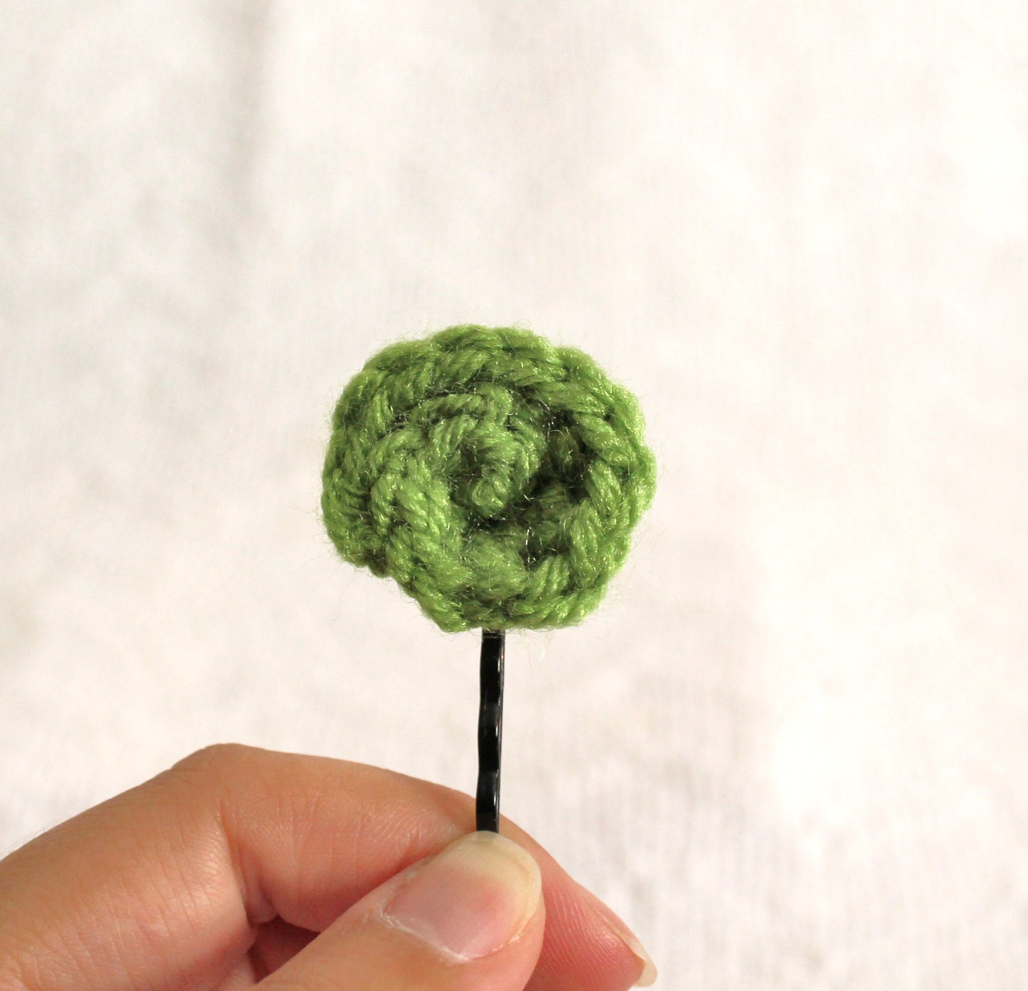 Green rosette bobby pin set - small