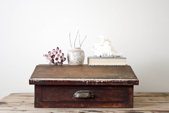 RESERVED Wood Desktop with Drawer