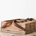 Vintage Handmade Wood Tote with Leather Strap