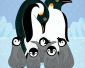 iOTA iLLUSTRATION - The Emperor's Creche - illustrated childrens - Animal Art - Limited Edition Print