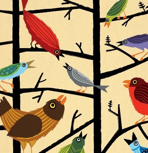 iOTA iLLUSTRATION - For All The Birds - illustrated Limited Edition - kids Animal Art Print