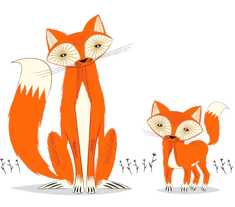 Two Fine Foxes - Onesie / Baby One Piece / Bodysuit / - iOTA iLLUSTRATION